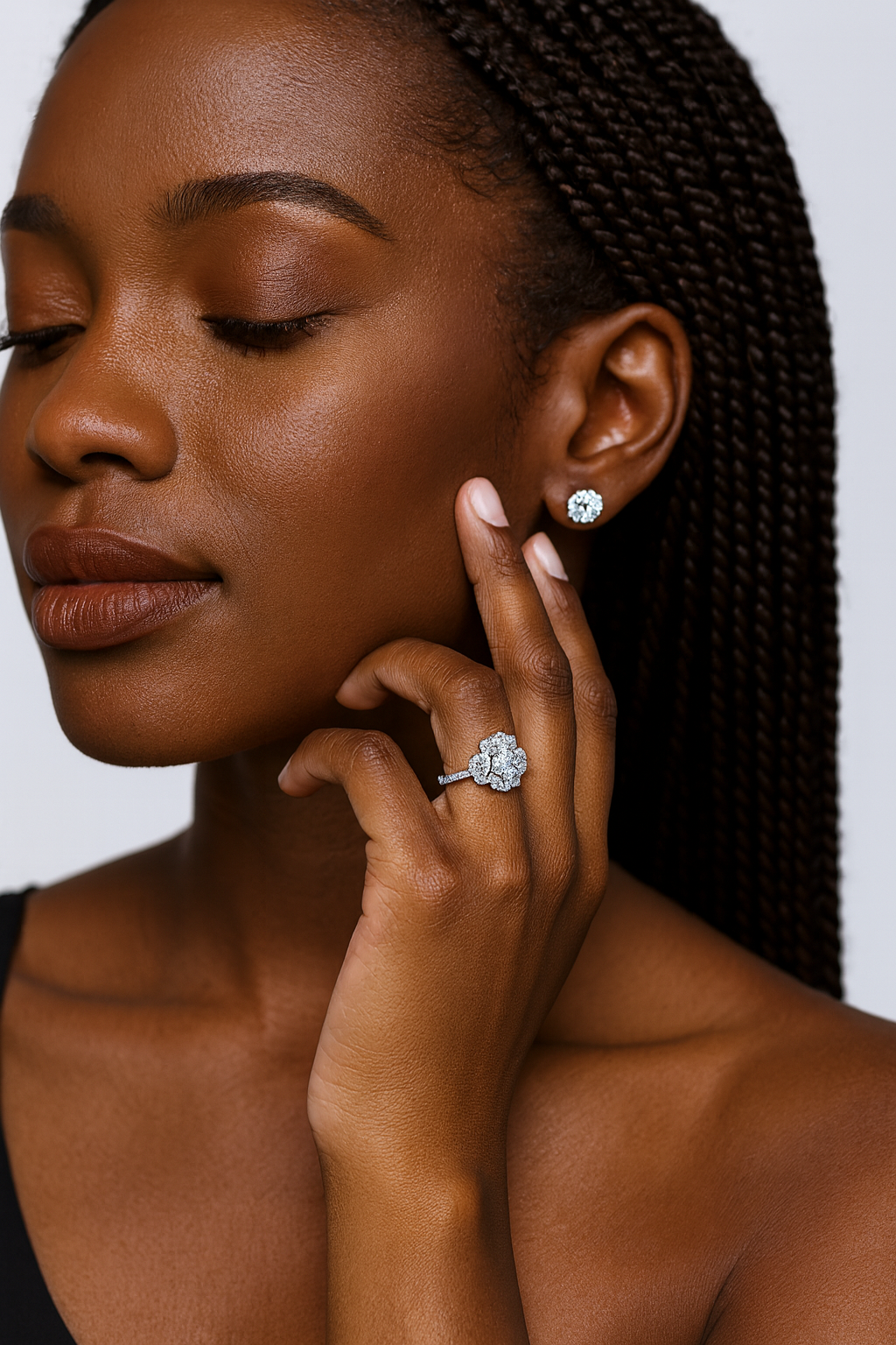 Soul Resonance - A Fashionable And Luxurious Jewelry Accessory Set With Moissanite S925 Sterling Silver And Platinum-plated Diamond