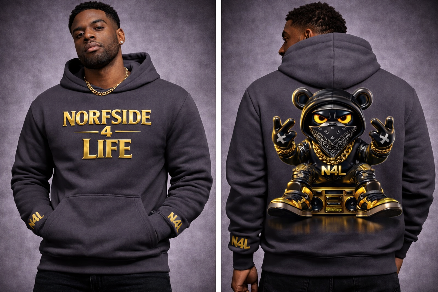 N4L Gold Bear Hoodie