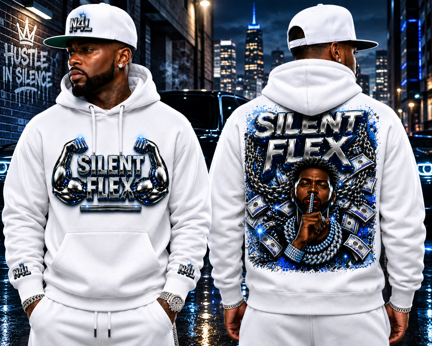 Silent Flex Hoodie in white alternate product view