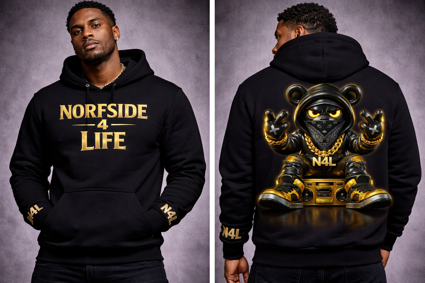 N4L Gold Bear Hoodie