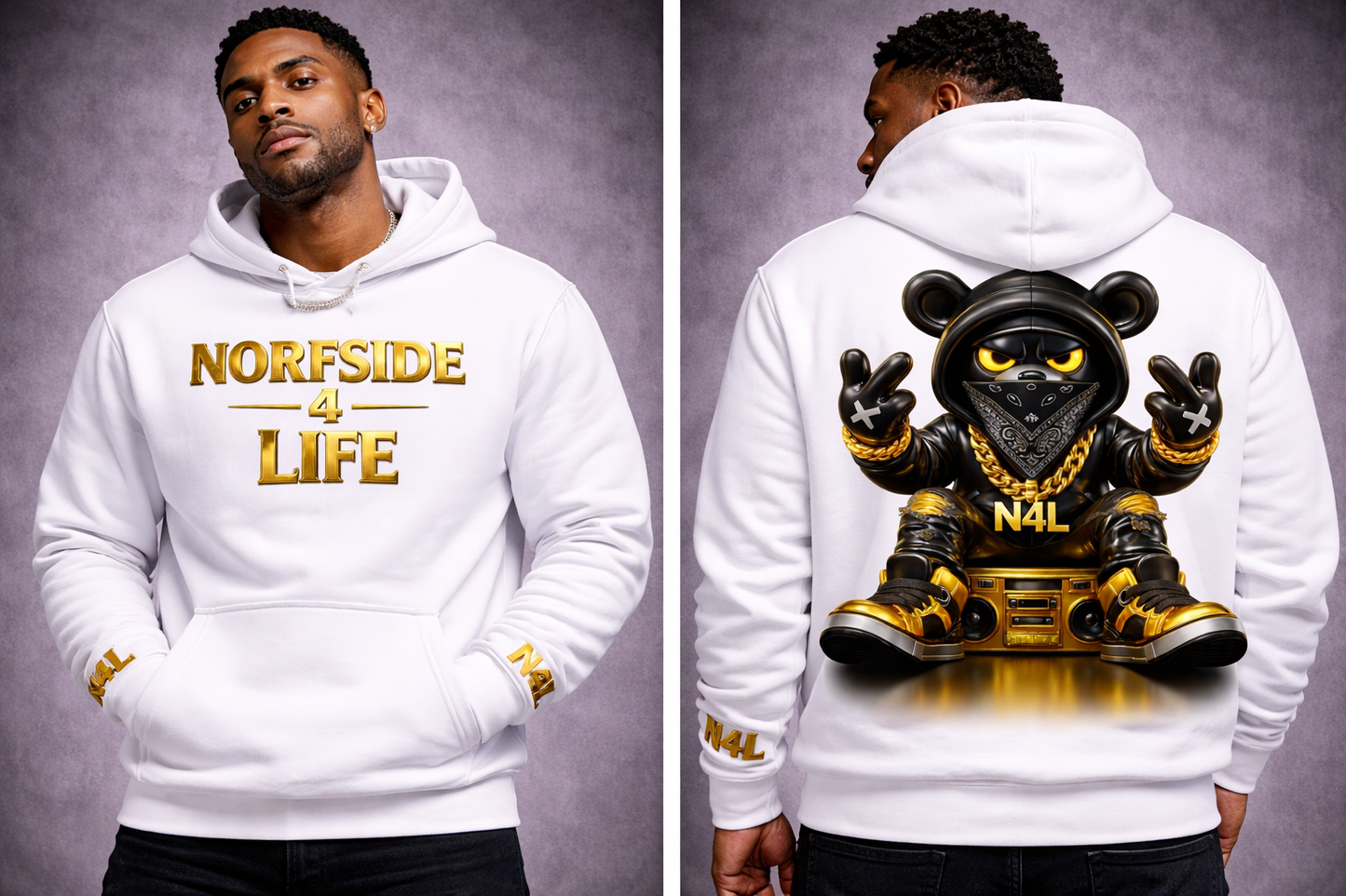 N4L Gold Bear Hoodie