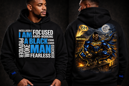 N4L "I Am A Black Man" Hero Hoodie – Black