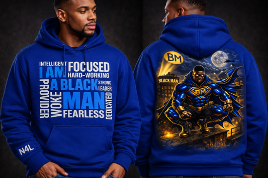 N4L "I Am A Black Man" Hero Hoodie – Cobalt
