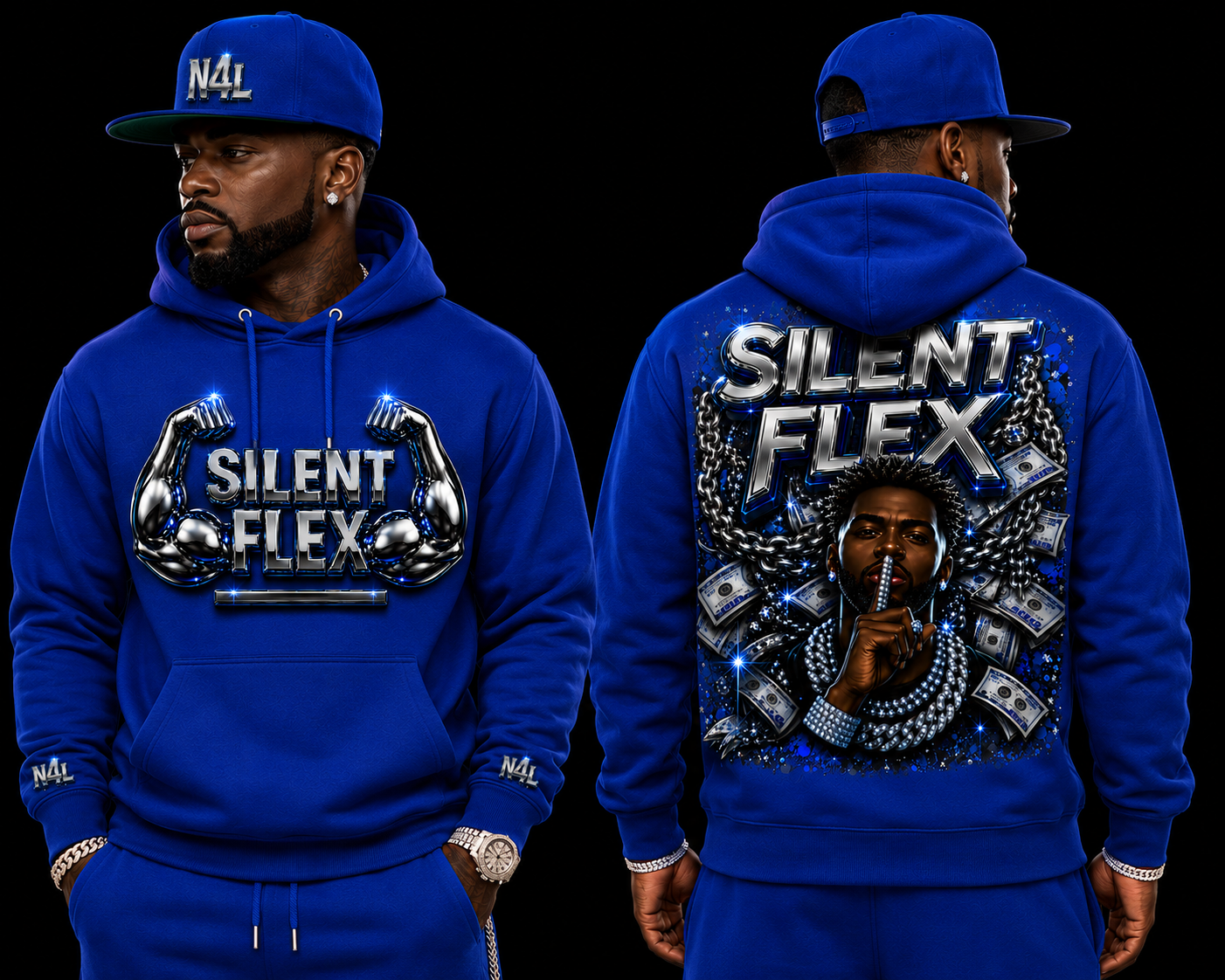 Silent Flex Hoodie in cobalt blue alternate product view