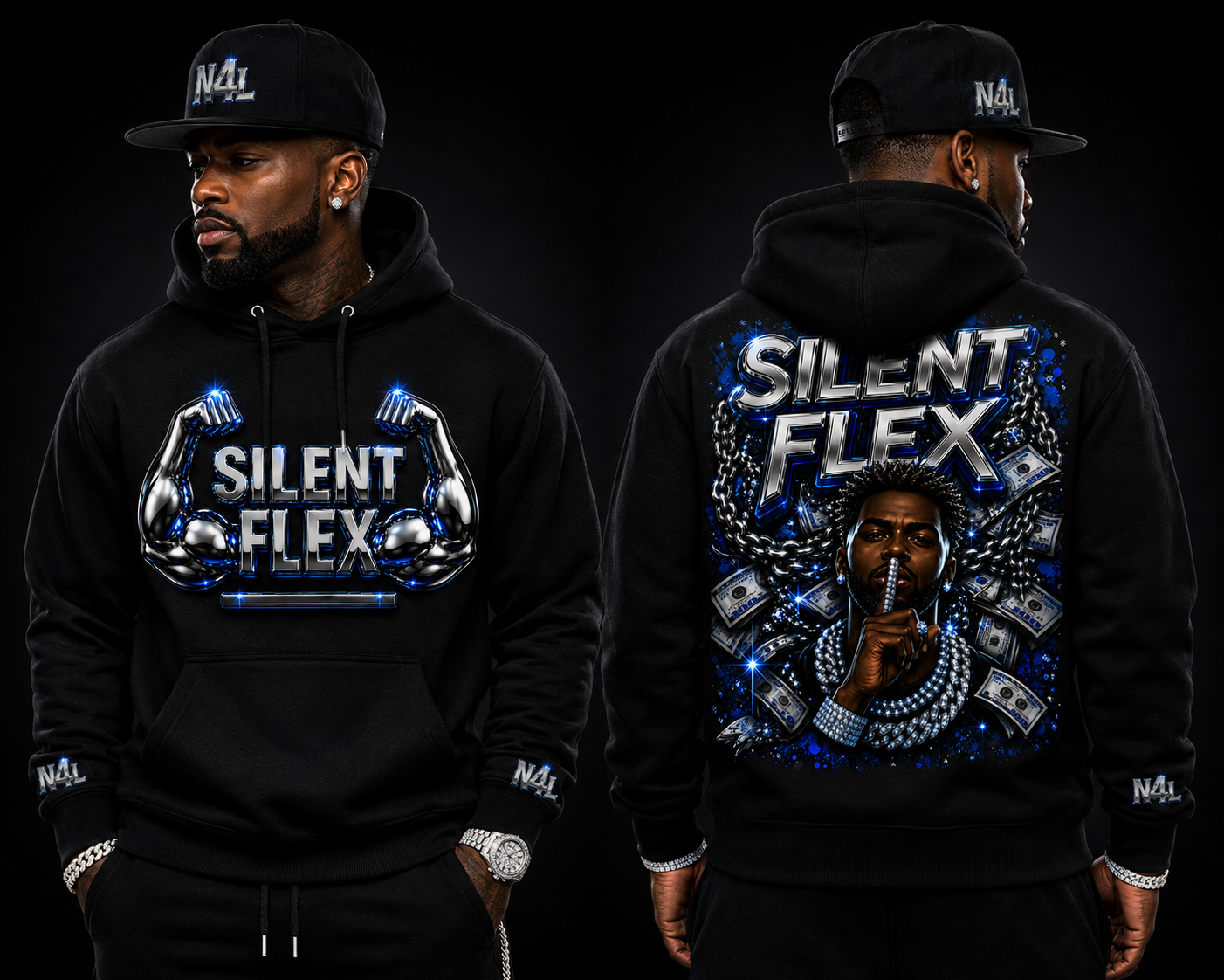 Silent Flex Hoodie in black alternate product view