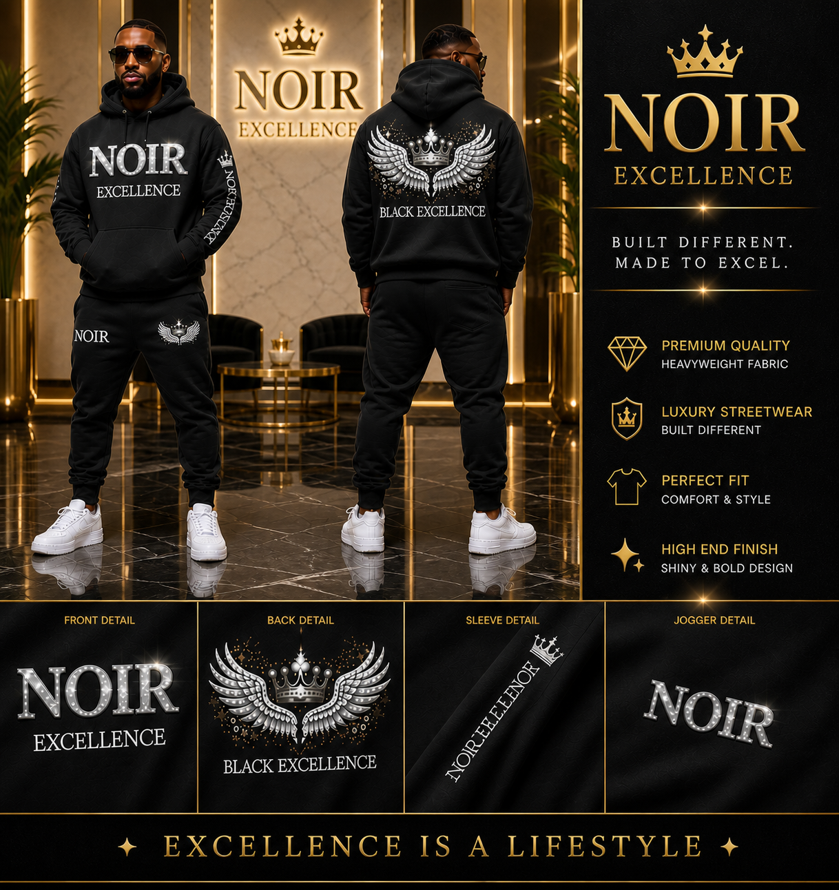NOIR EXCELLENCE Premium Hoodie & Jogger Set