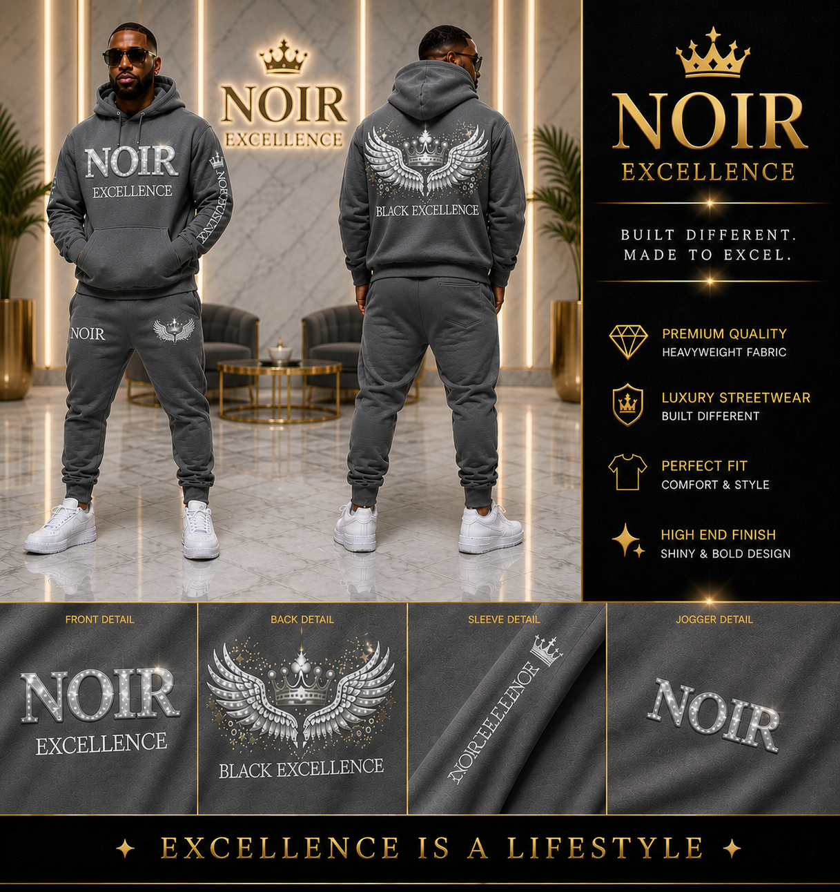 NOIR EXCELLENCE Premium Hoodie & Jogger Set