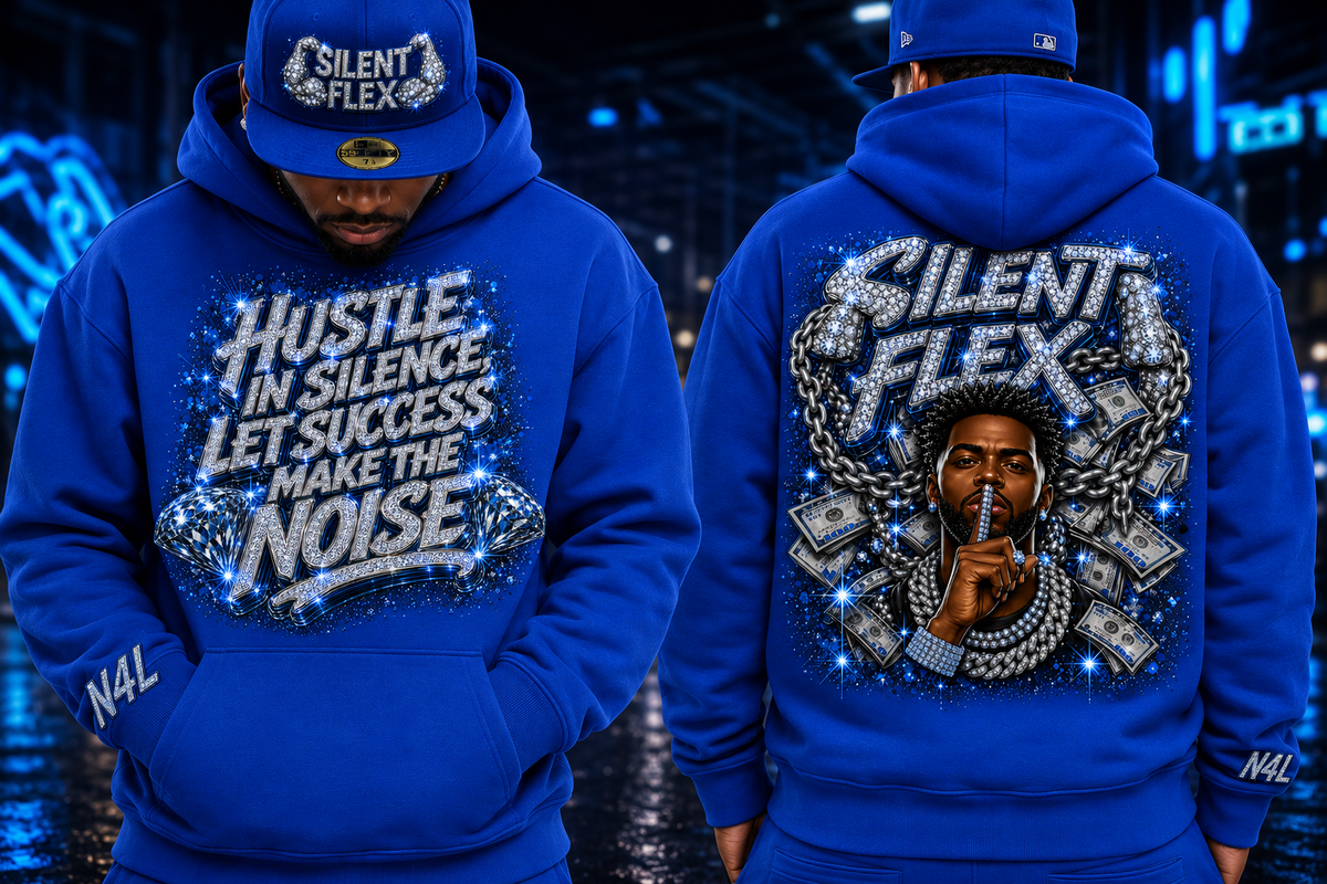 Silent Flex Hoodie in cobalt blue product view
